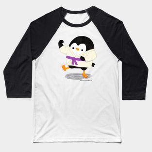 Karate Penguin Baseball T-Shirt